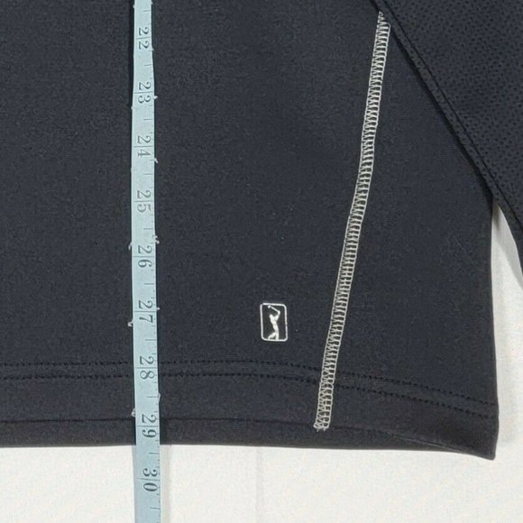 PGA Tour Jacket Mens L Black 1/4 Zip Pullover Athletic Long Sleeve Shirt Sweater - Picture 7 of 10